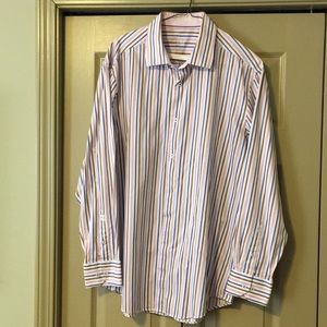 Bugatchi Striped Button Down 17.5/34-35
